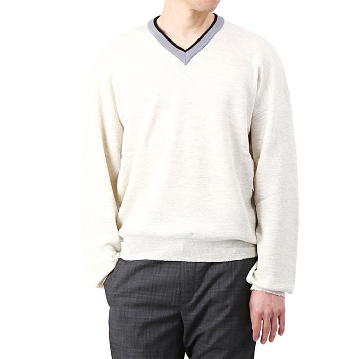 Lanvin Crepe V-Neck Knit Sweater Men’s RMPO0006P18 001