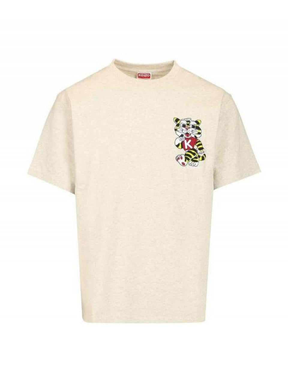 KENZO Wild Tiger Embroidered Oversized Cotton T-Shirt FG5 5TS404 4SY 93