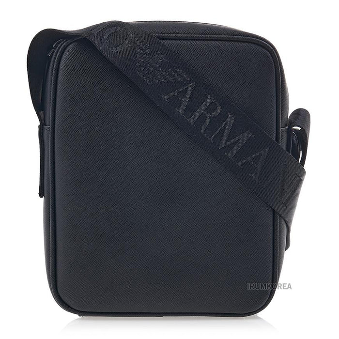 Emporio Armani Men’s Eagle Plate Crossbody Bag Navy Leather