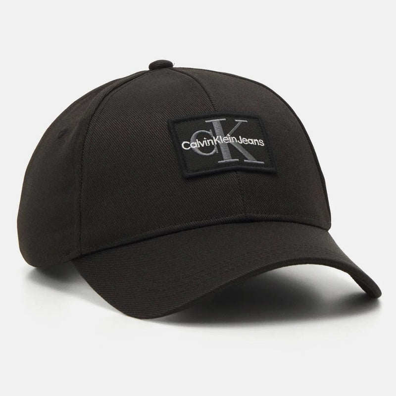 Calvin Klein Black Mono Logo Patch Winter Fleece-Lined Unisex Baseball Cap