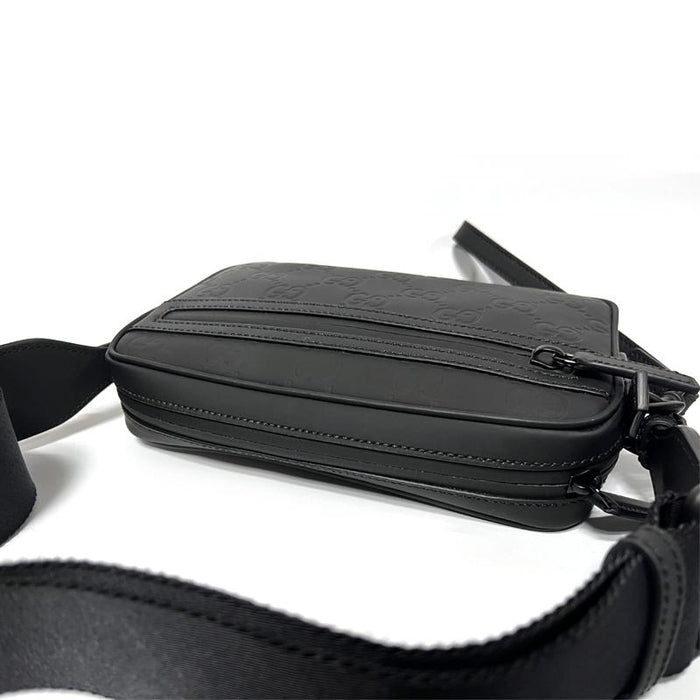 GUCCI Black Rubber Small Crossbody Bag Unisex