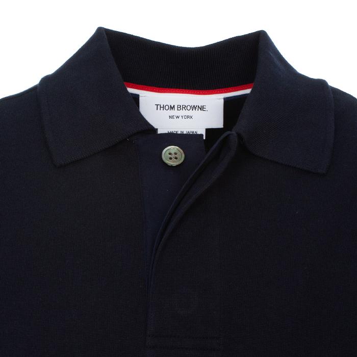 THOM BROWNE Cotton Rugby Polo T-Shirt Navy