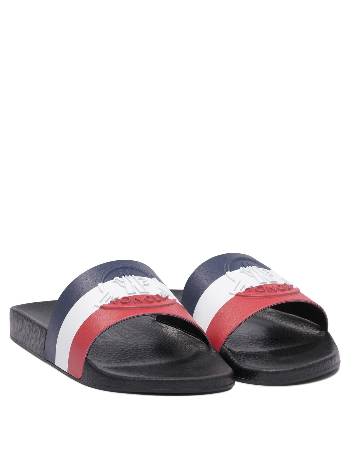 Moncler Black BASILE Slides Sandals for Men