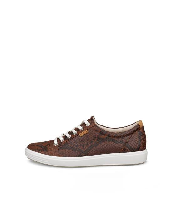 ecco MINK BLACK COFFEE Leather Sneakers 430003 61295