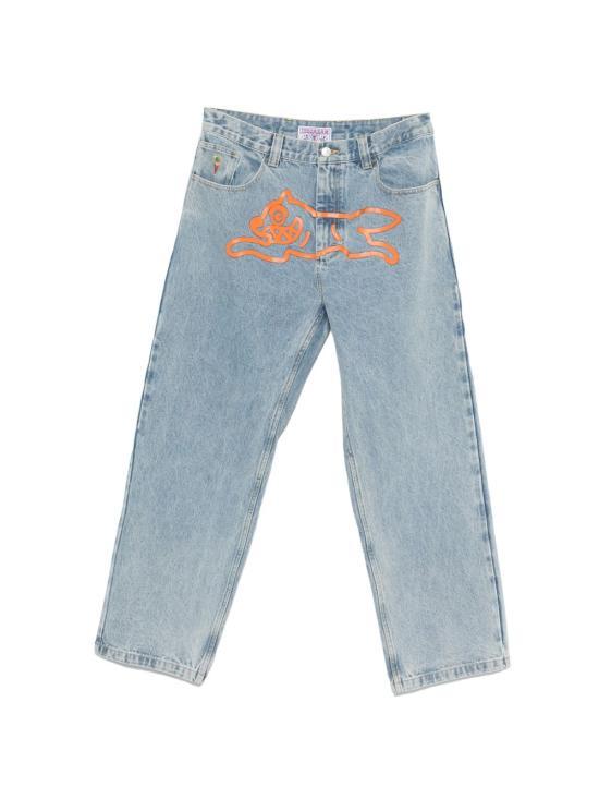 ICECREAM Heavy Wash Blue Denim Pants for Men