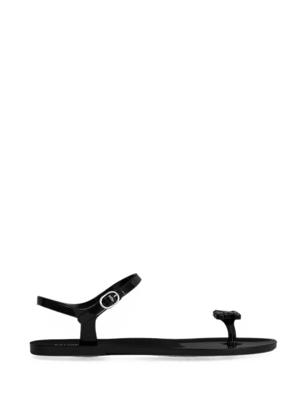 CELINE Black Leather Sandals