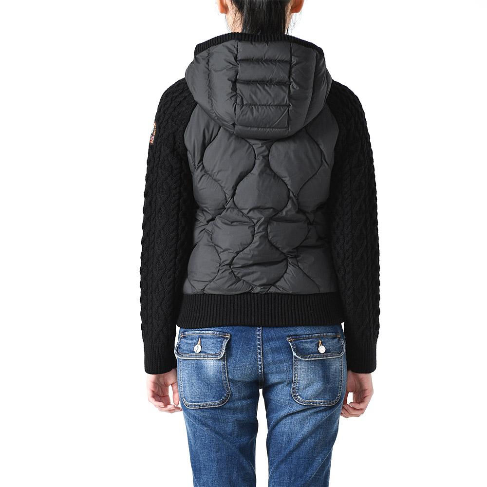 Parajumpers Knit Mix Padded Hooded Zip Jacket Black