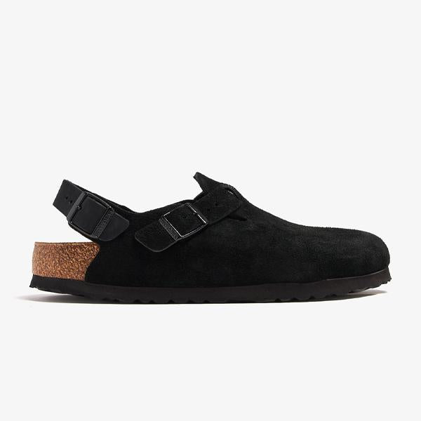 Birkenstock Tokyo Suede Leather Narrow Fit Slippers 1028348 BLACK
