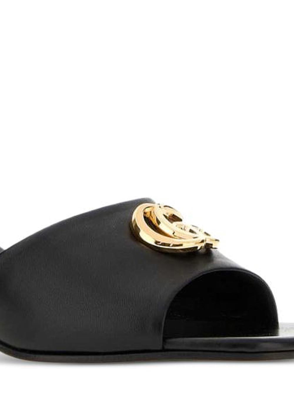 GUCCI Black Leather Sandals