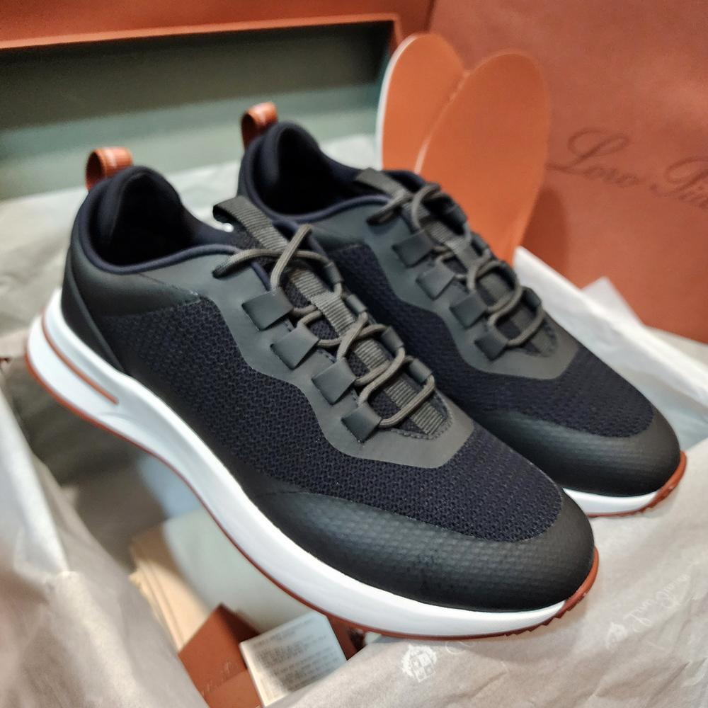 Loro Piana Black Suede Calfskin Weekend Walk Low-Top Sneakers
