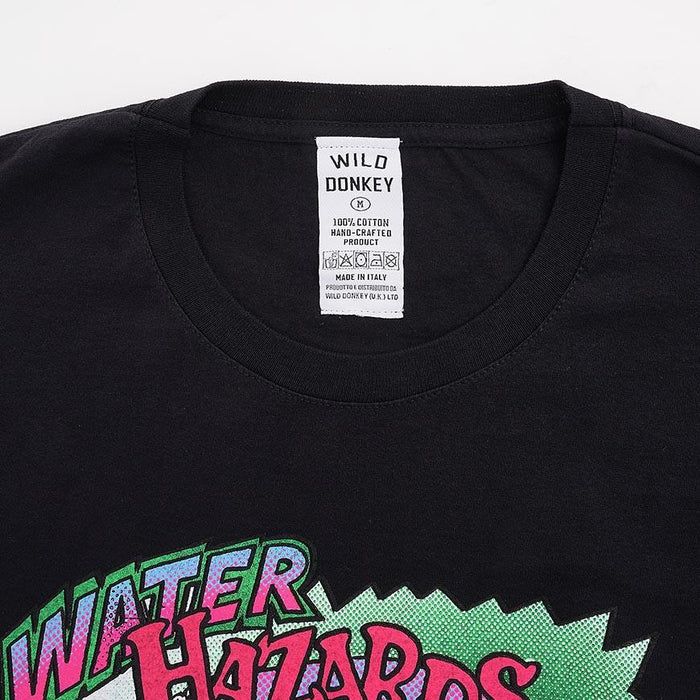 Wild Donkey Unisex Hazard Graphic T-Shirt Black