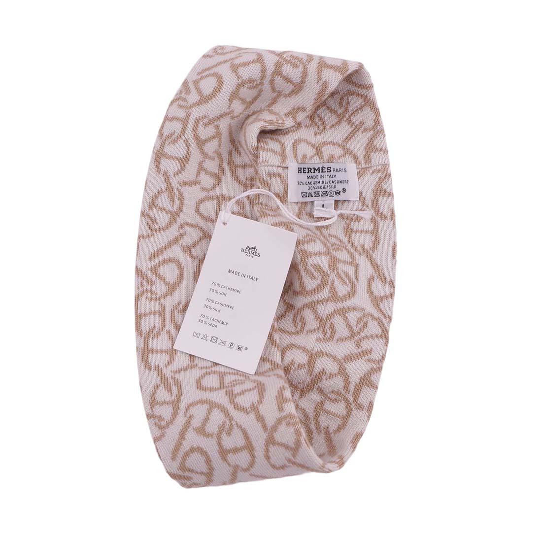 HERMES Giovanna Headband Ecru Beige Bleu Noir