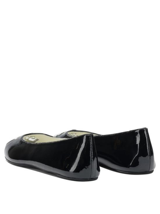Tory Burch Leather Ballet Flats Black Women’s Shoes 173536006 BLACK DOM