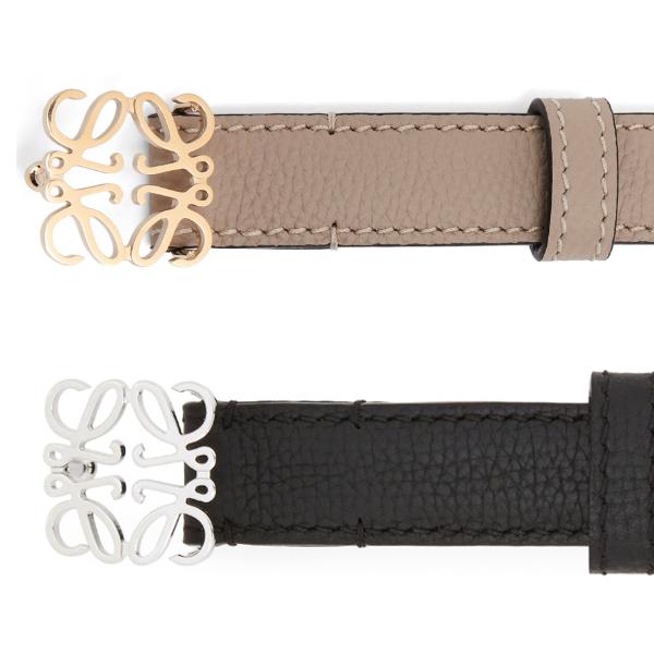 LOEWE Anagram Pebble Grain Calfskin Slim Belt