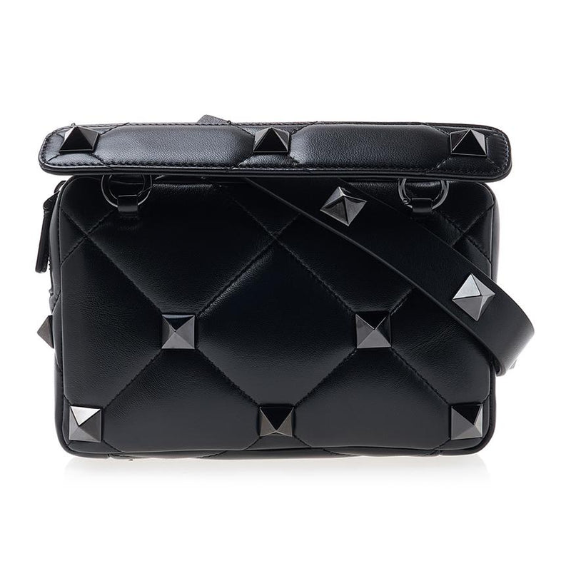 VALENTINO Garavani Rockstud Unisex Black Leather Crossbody Bag