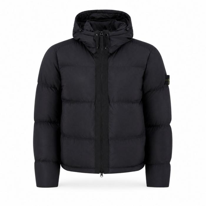 STONE ISLAND Detachable Hood Down Jacket Black Men’s