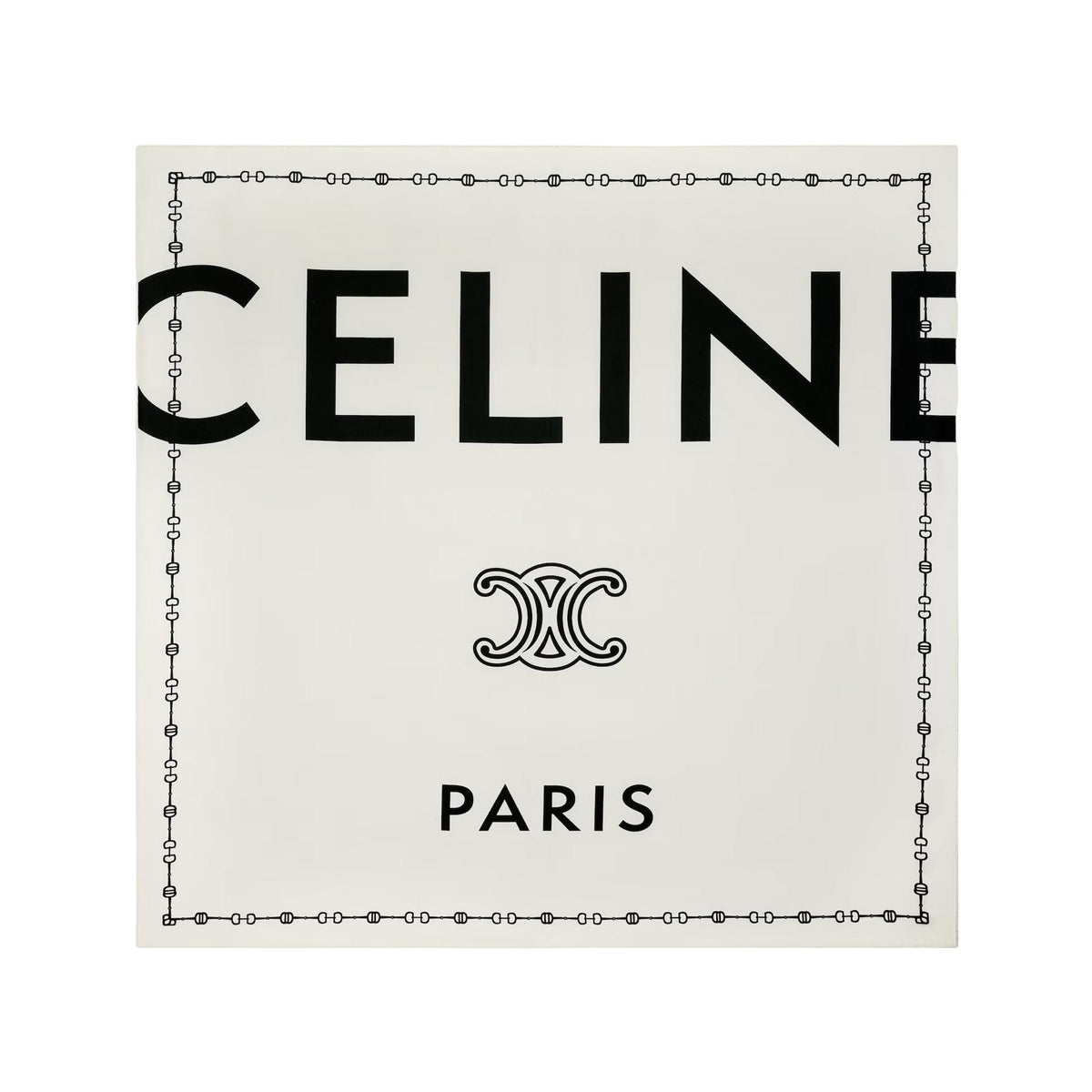 CELINE Wool Silk Scarf Beige