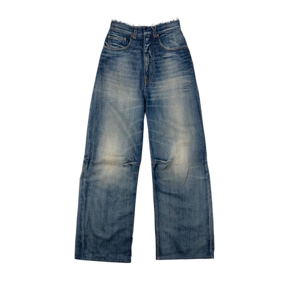 MM6 mid-wash wide-leg denim jeans
