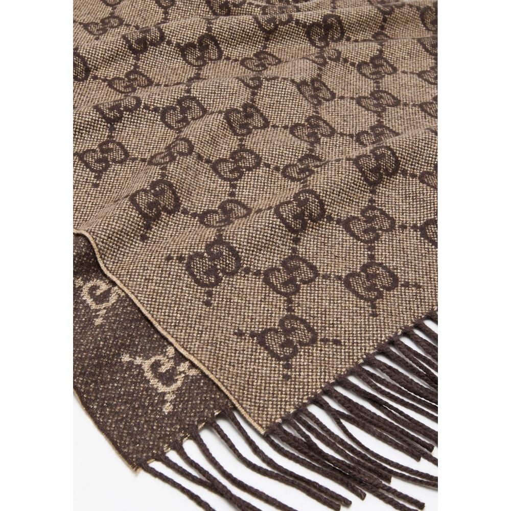 GUCCI GG Logo Cashmere Scarf Beige Unisex