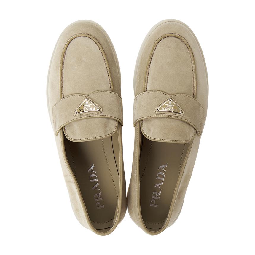PRADA Black Leather Penny Loafers Men