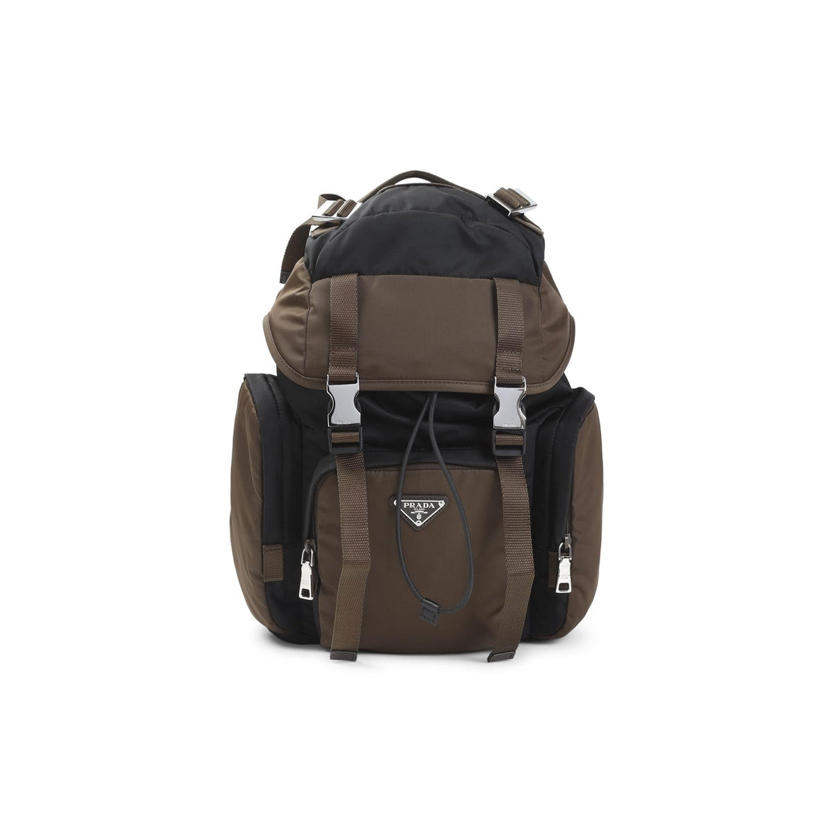 PRADA Black Nylon Leather Backpack