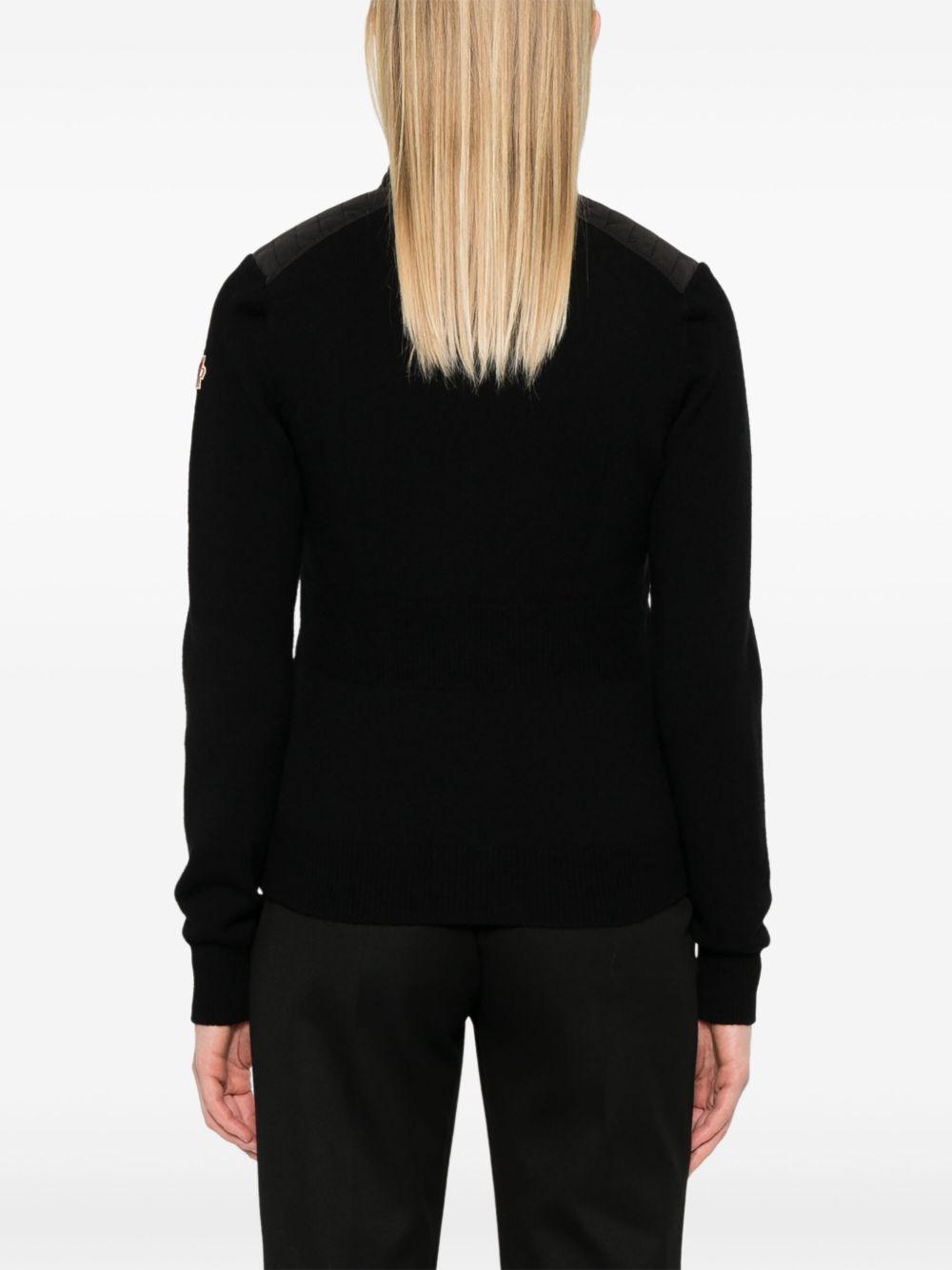 Moncler Black Wool Knit Cardigan for Women