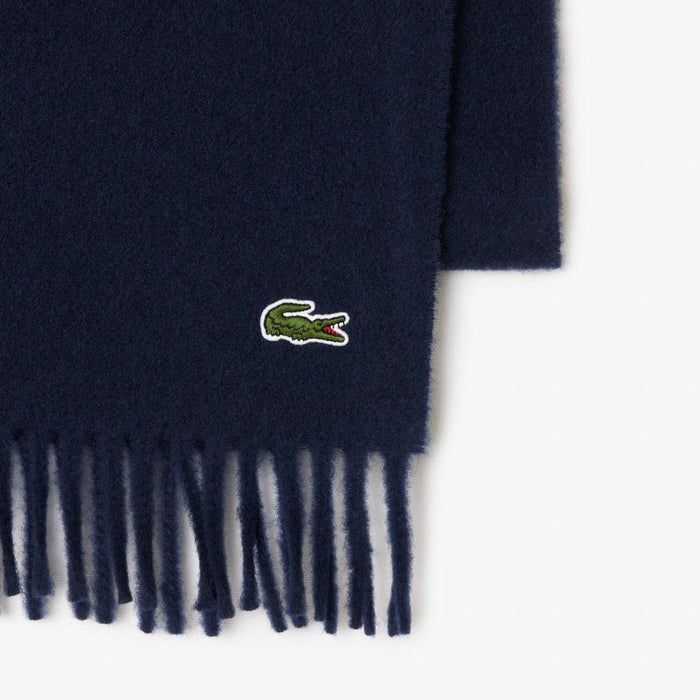 Lacoste Felted Wool Cashmere Scarf Navy Unisex