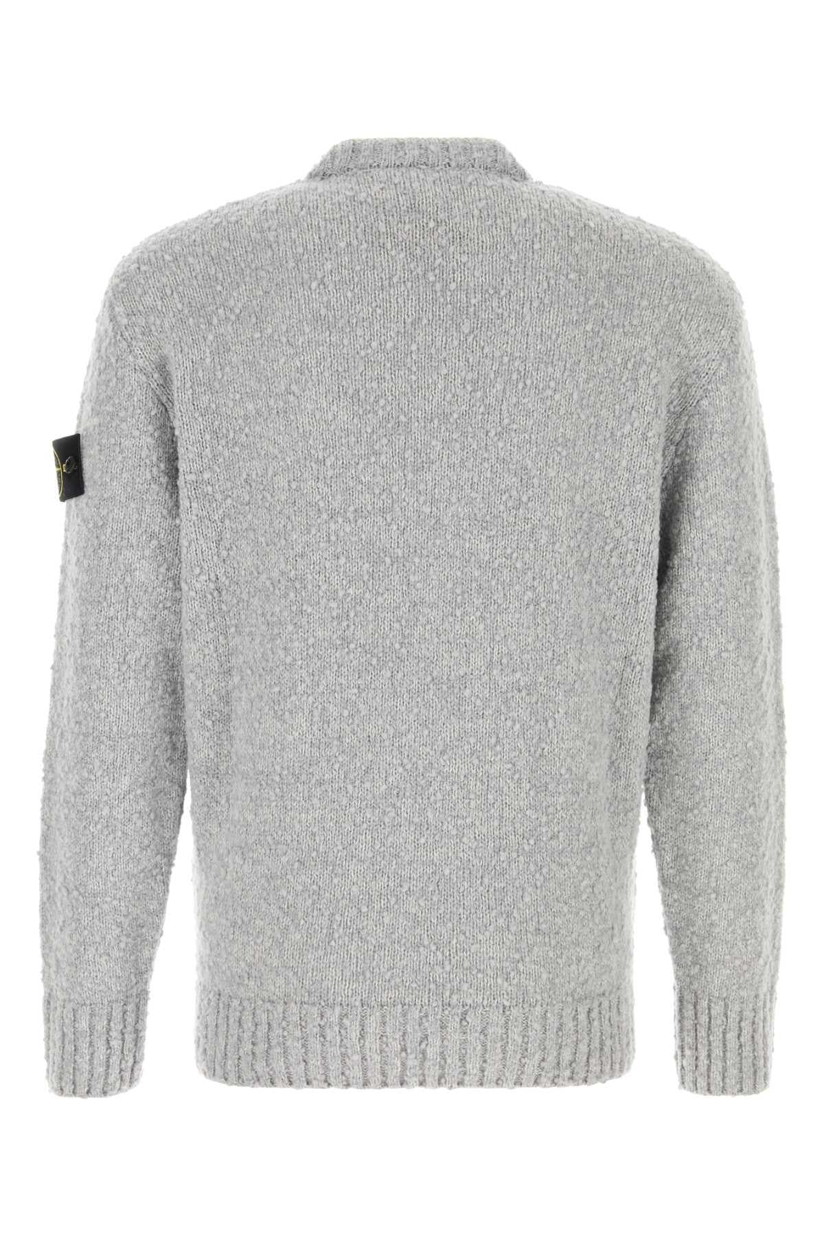 STONE ISLAND Wool Round Neck Knit Sweater Navy Men
