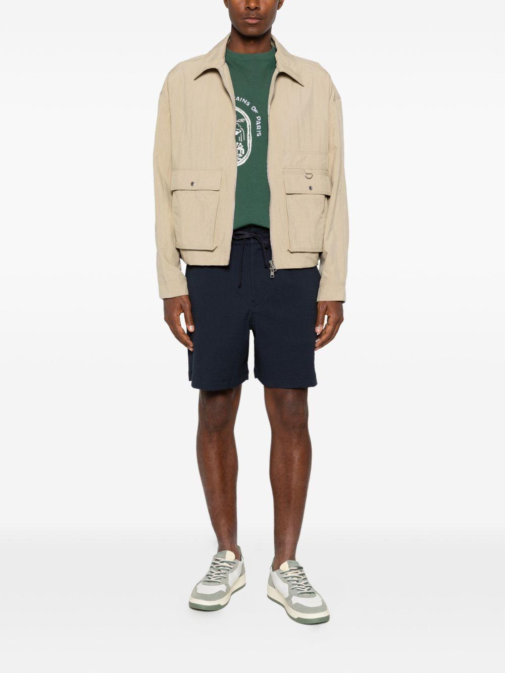 Maison Kitsune Navy Cotton Drawstring Shorts