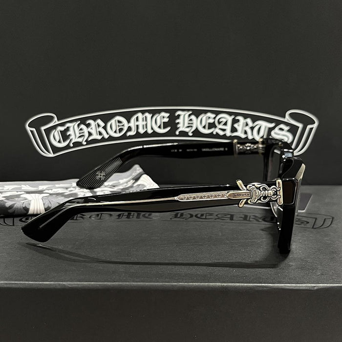 Chrome Hearts Black Silver Basilionaire 2 Eyeglasses