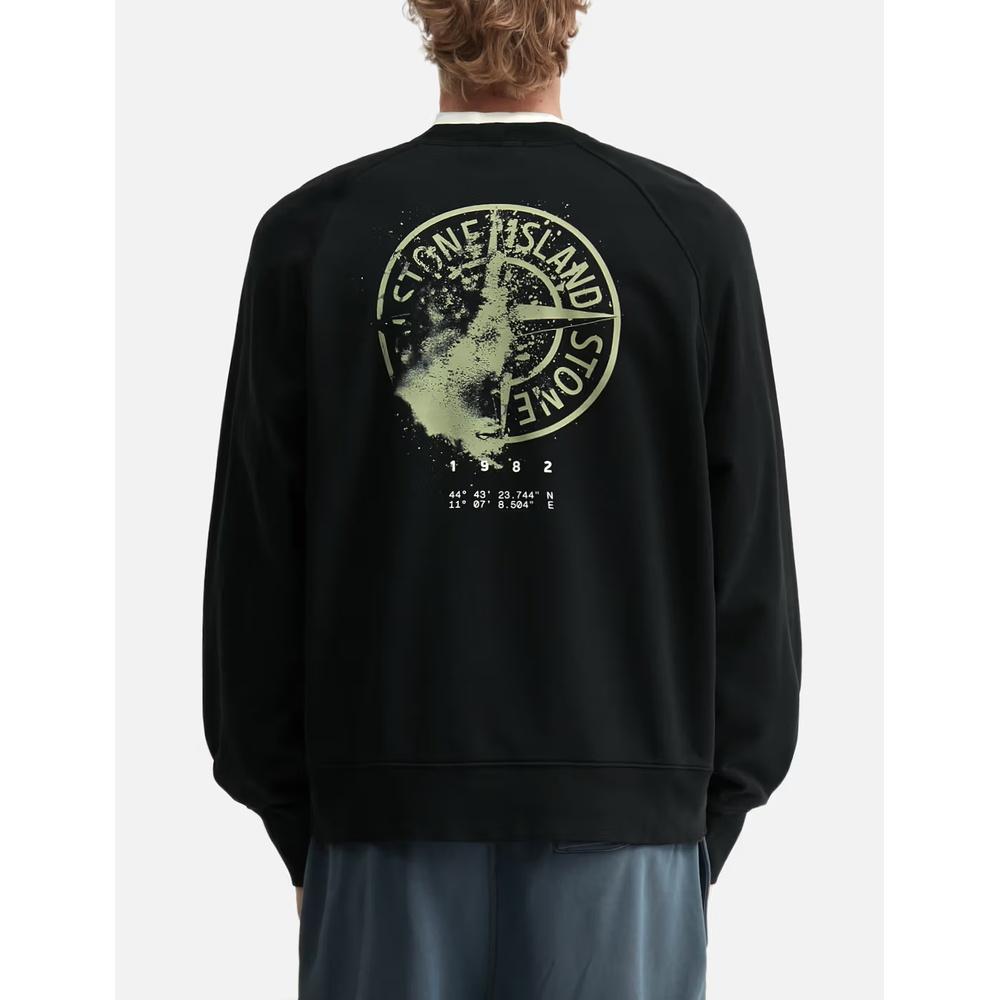 STONE ISLAND Cotton Fleece Men's Sweatshirt Black