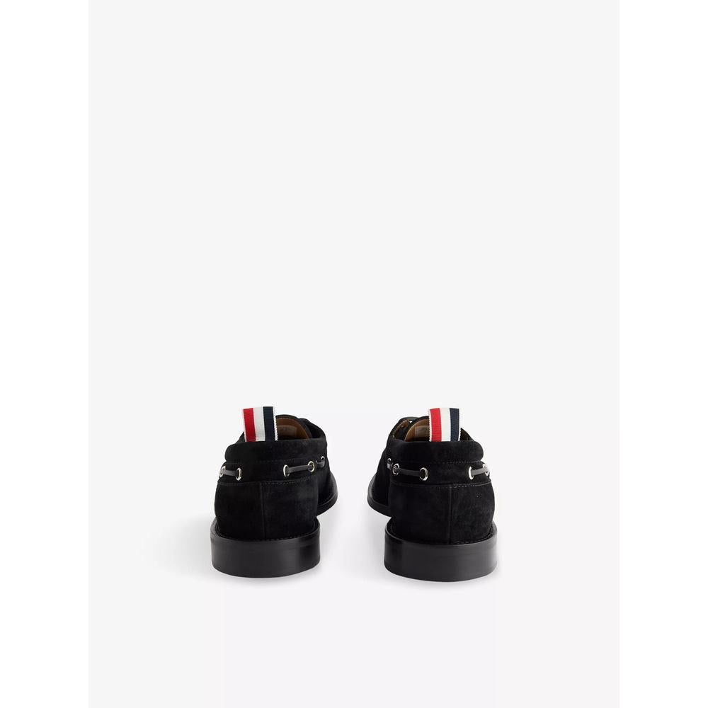 THOM BROWNE Suede Men's Boat Shoes Loafers Black