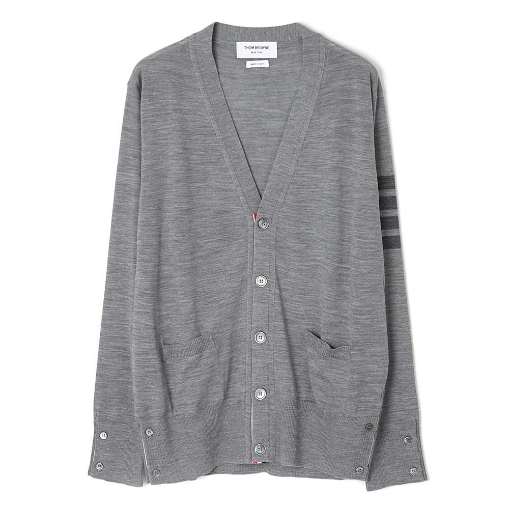 THOM BROWNE Men’s 4-Bar Stripe Sustainable Merino Wool Cardigan