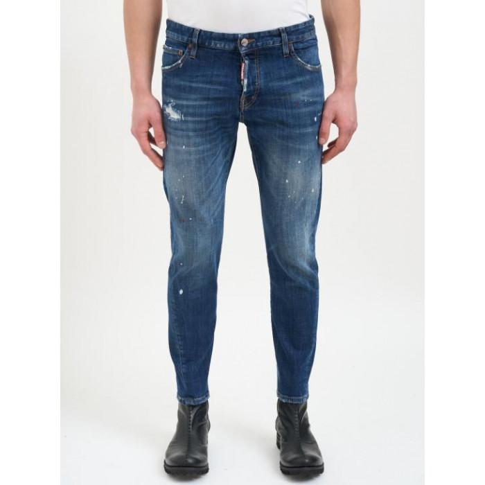 Dsquared2 Blue Washed Slim Twist Jeans S74LB1874 S30664 470