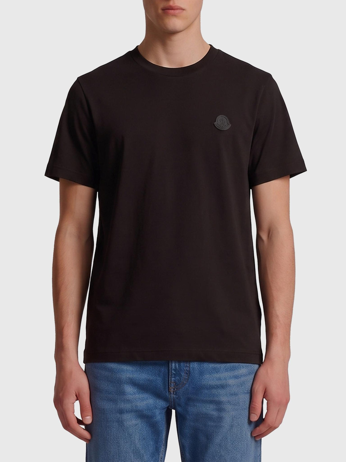 Moncler Black Cotton Short Sleeve T-Shirt