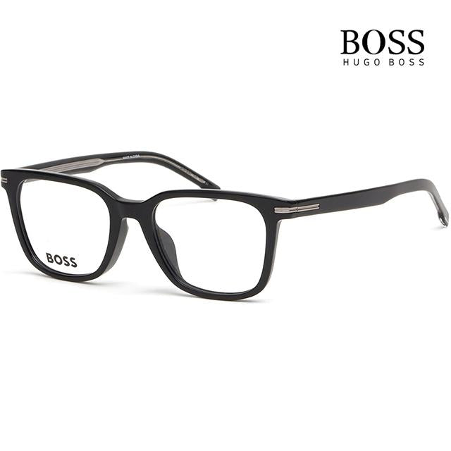 HUGO BOSS Black Rectangle Acetate Eyeglass Frames Asian Fit Unisex BOSS1541F 807