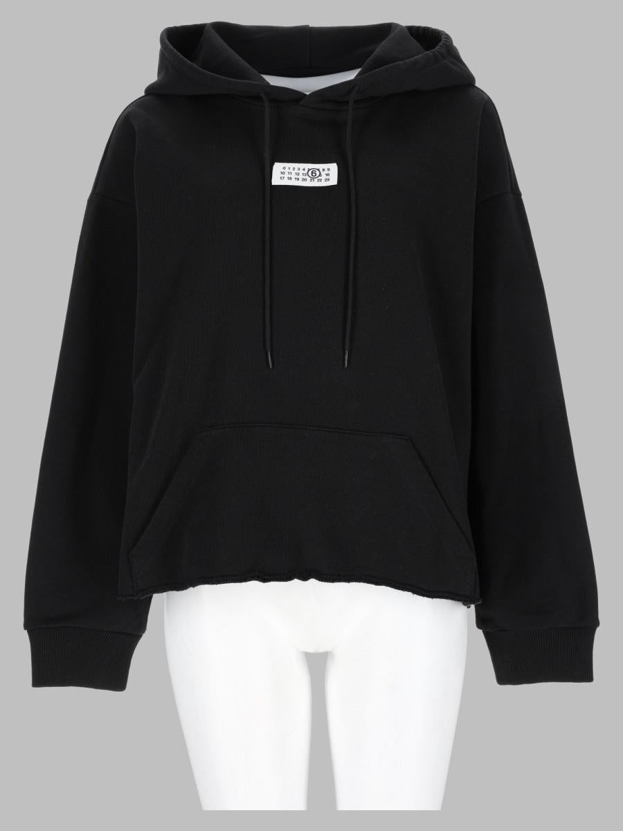 Maison Margiela Black Cotton Logo Hoodie