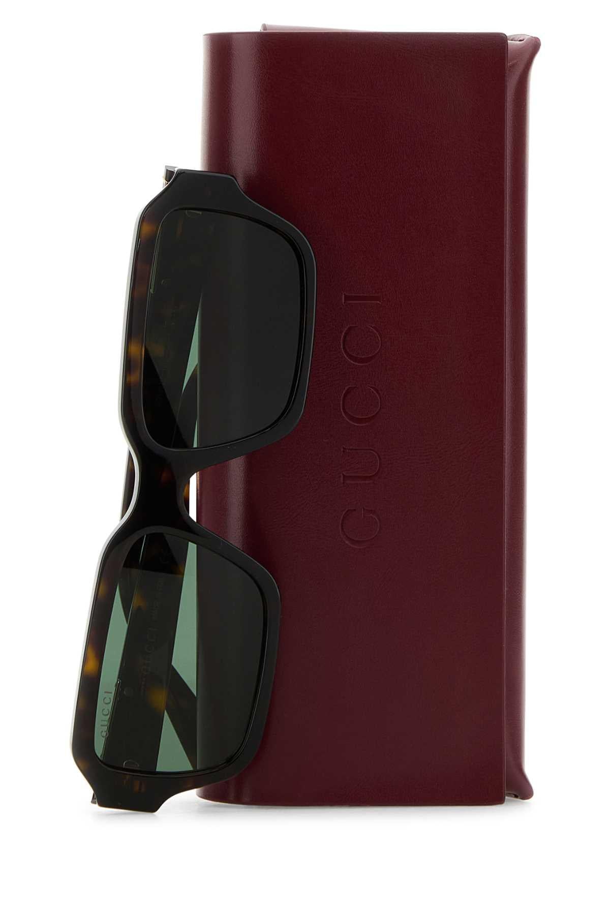 GUCCI Brown Acetate Rectangle Sunglasses for Men