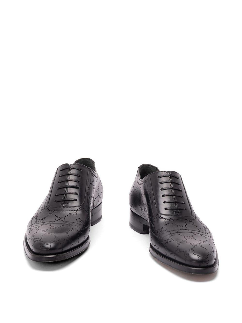 GUCCI Black Leather Oxford Dress Shoes