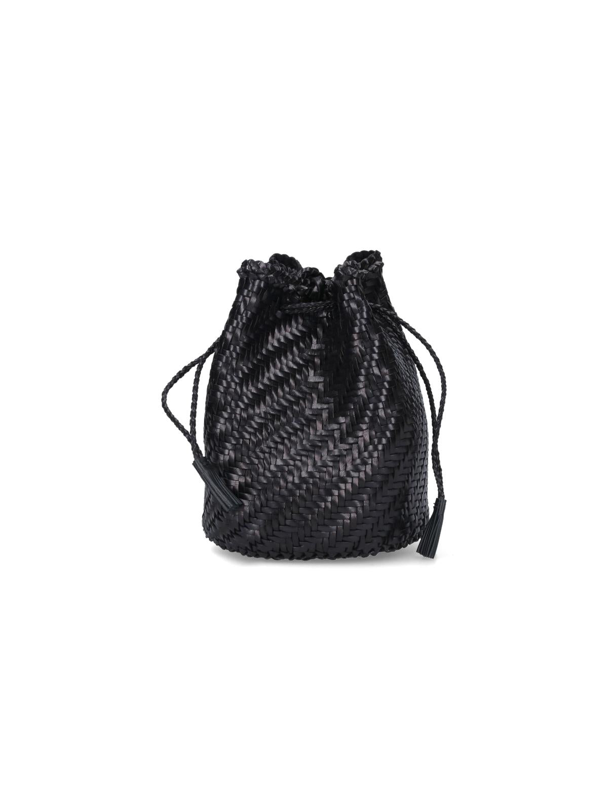Dragon Diffusion Black Woven Leather Shoulder Bag