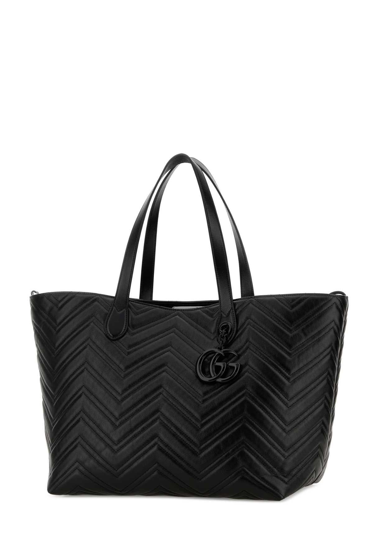 GUCCI Black Leather Tote Bag