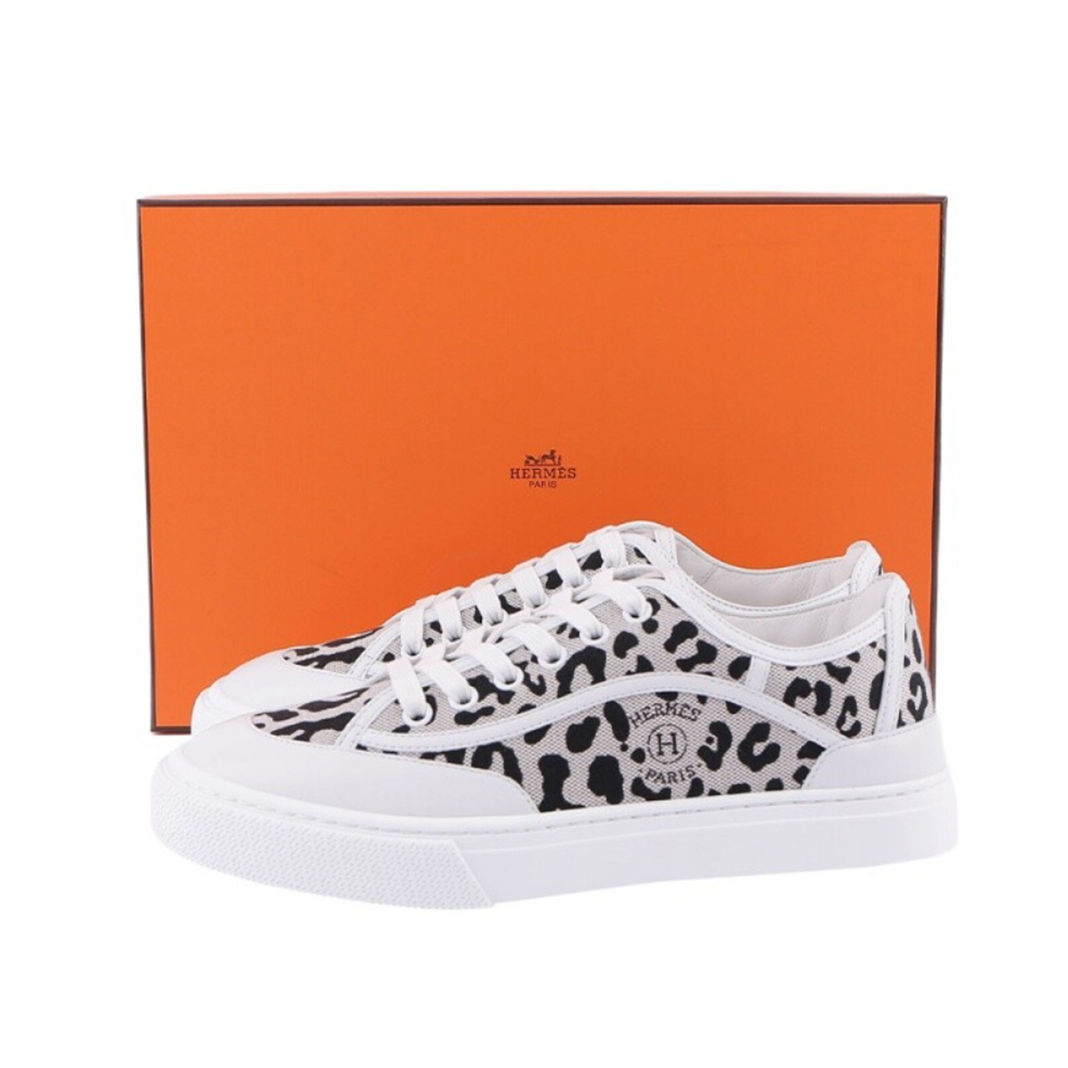 HERMES Prunnoir Get Low-Top Sneakers Women’s Leather Shoes H242151Z PN375