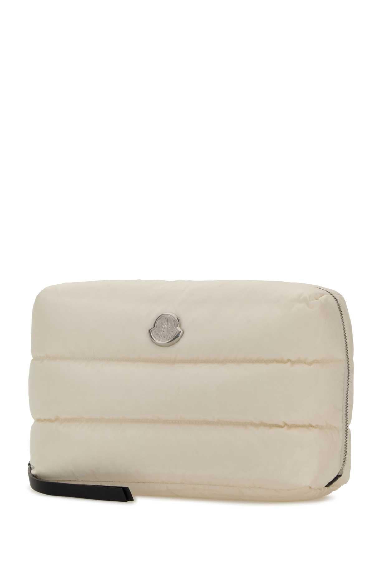 Moncler Leather Zip Pouch Black Women's Clutch