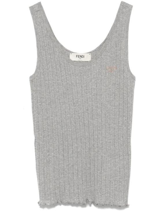 FENDI Light Blue Jersey Top T-Shirt