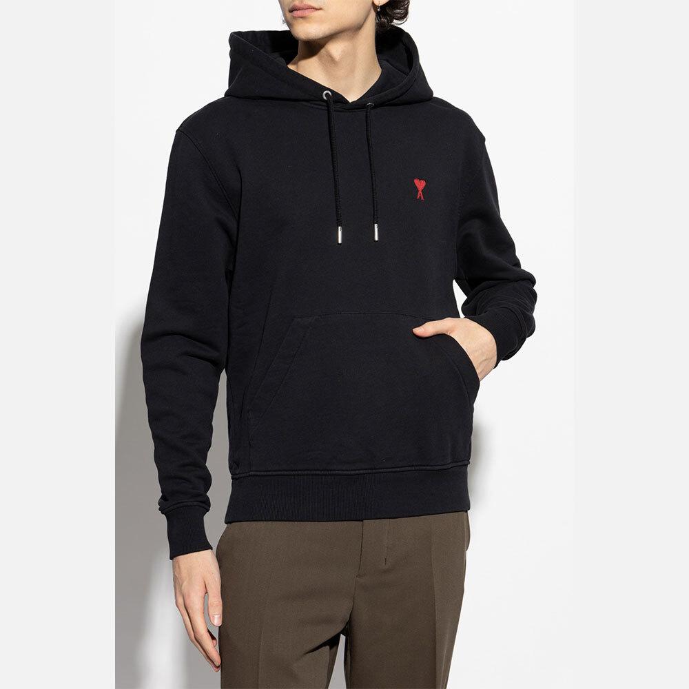 AMI Unisex Heart Logo Hoodie Sweatshirt BBFUSW235 730 001