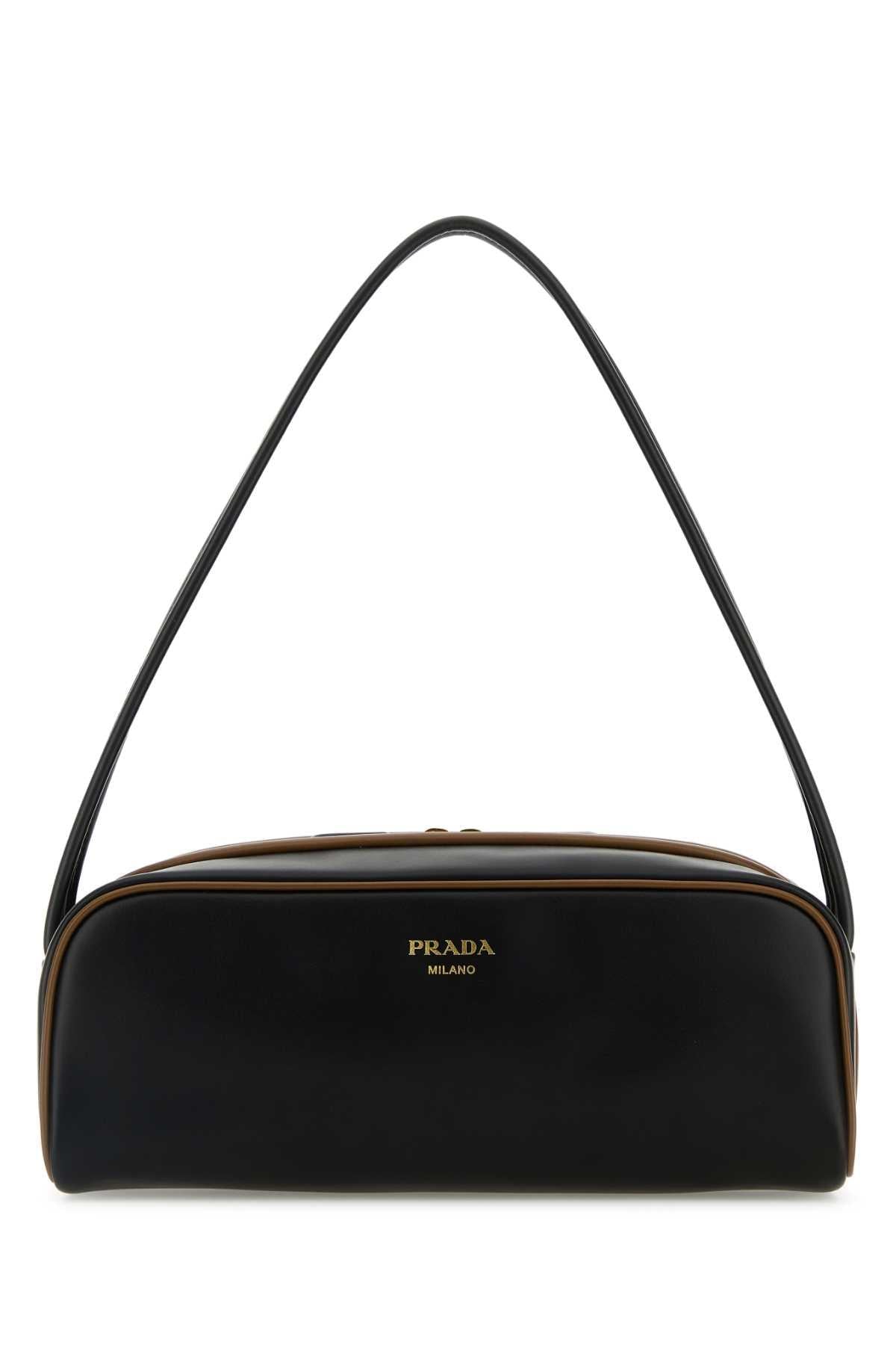 PRADA Leather Shoulder Bag Black