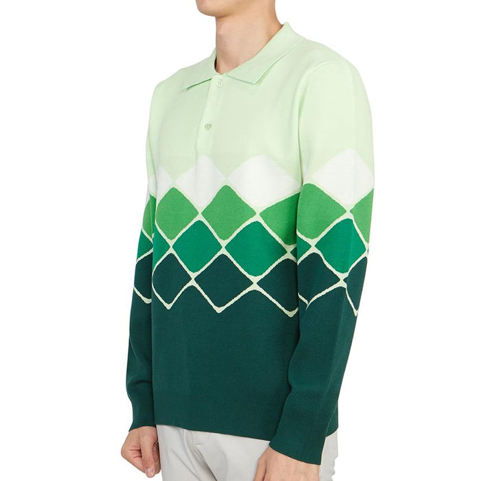 J LINDEBERG Men’s Collared Knit Sweater Golf Navy