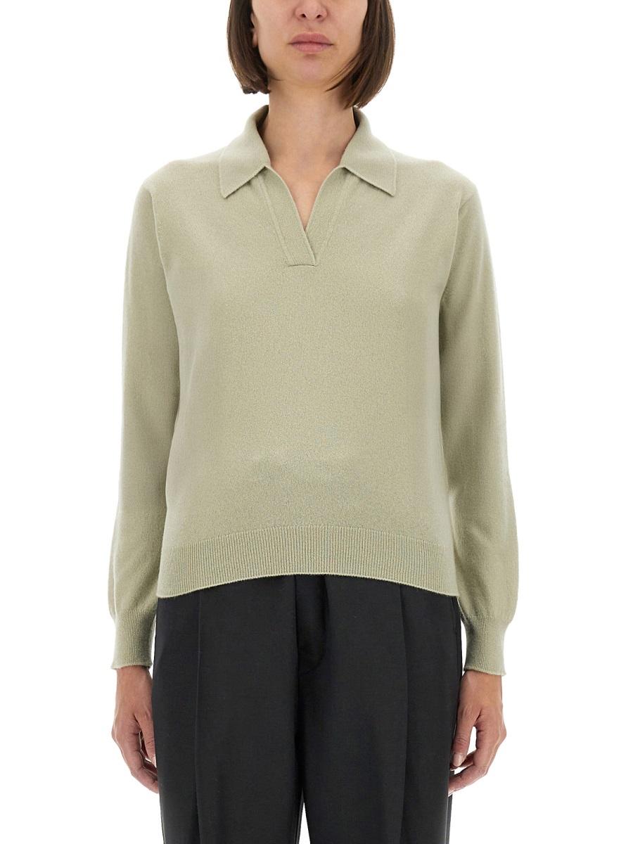 Maison Margiela V-Neck Knit Sweater Black Wool Women’s