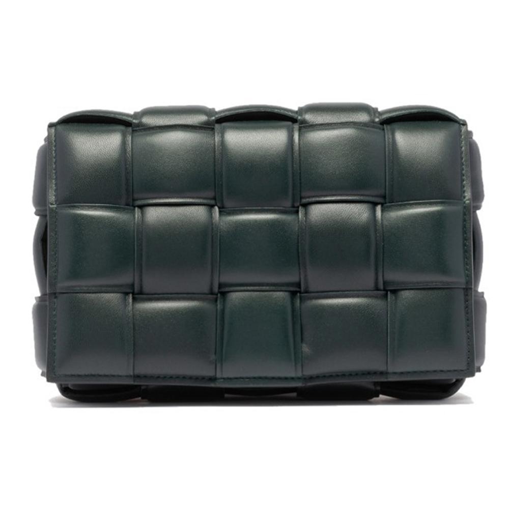 Bottega Veneta Maxi Intrecciato Leather Crossbody Bag Green