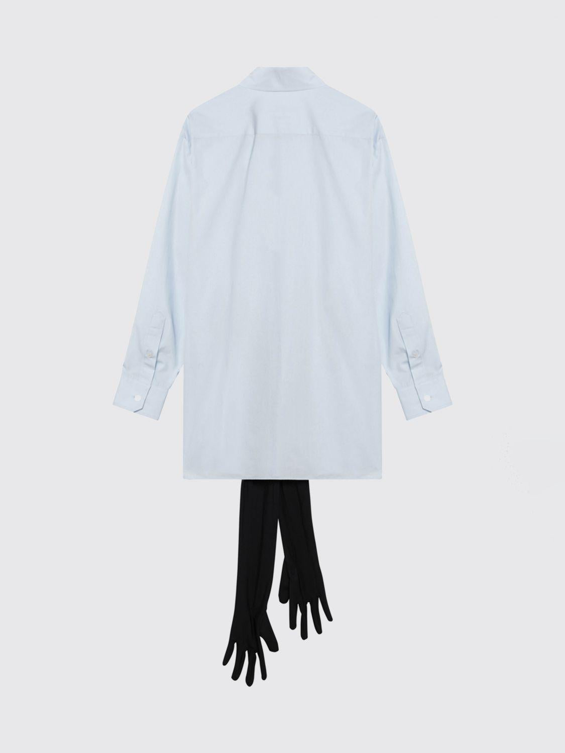 Maison Margiela Long Sleeve Button-Up Shirt Women’s Blue Cotton